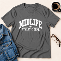 Midlife Athletic Dept T Shirt Gift For Adults