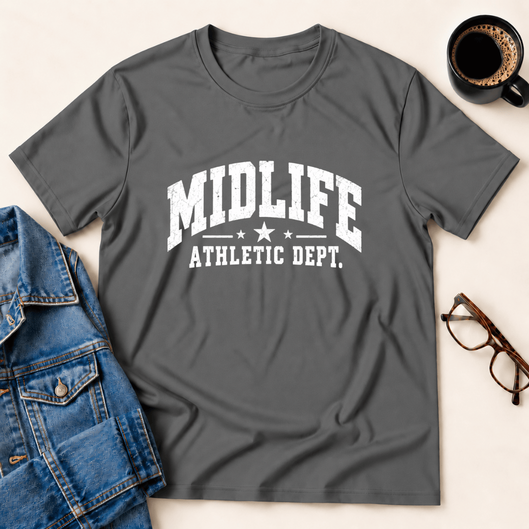 Midlife Athletic Dept T Shirt Gift For Adults