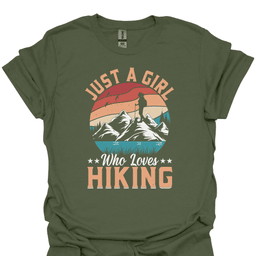 Just A Girl Hiking Tee Gift For Hiker