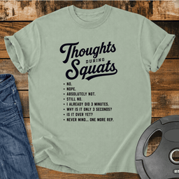 Thoughts During Squats Vintage Wash T Shirt Gift For Fitness Lover