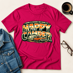 Happy Camper T Shirt Gift For Adults