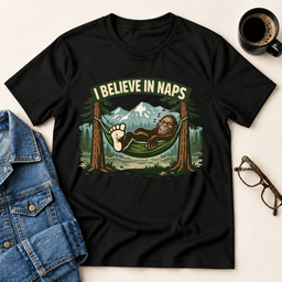 Bigfoot I Believe In Naps T Shirt Gift For Adults