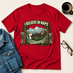 Bigfoot I Believe In Naps T Shirt Gift For Adults