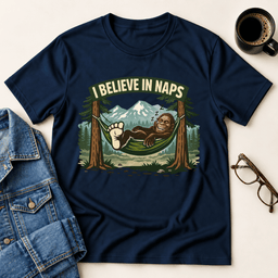 Bigfoot I Believe In Naps T Shirt Gift For Adults