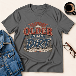 Older Than Dirt T Shirt Gift For Adults