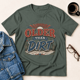 Older Than Dirt T Shirt Gift For Adults