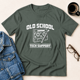 Old School Tech Support T Shirt Gift For Adults