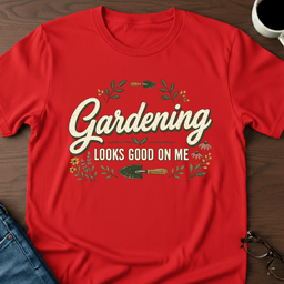 Gardening Looks Good On Me T Shirt Gift For Adults