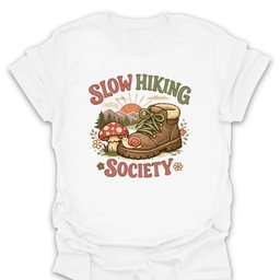 Slow Hiking Society Tee Gift For Hiker