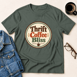 Thrift Coffee Bliss T Shirt Gift For Adults