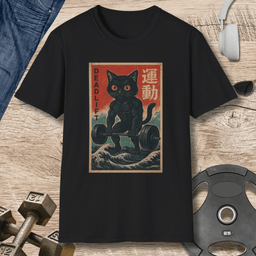 Retro Deadlift Cat T Shirt Gift For Fitness Lover
