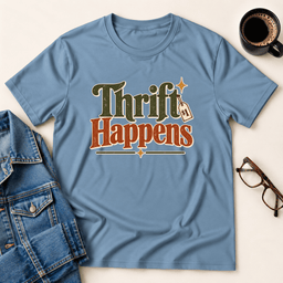 Thrift Happens T Shirt Gift For Adults
