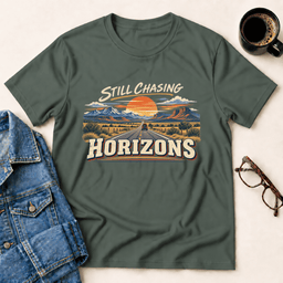 Still Chasing Horizons T Shirt Gift For Adults