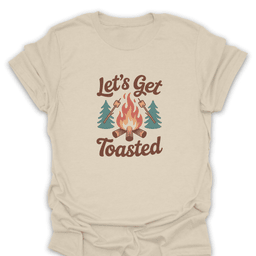 Lets Get Toasted Campfire T Shirt Gift For Hiker