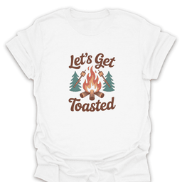 Lets Get Toasted Campfire T Shirt Gift For Hiker
