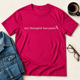 My Therapist Has Paws T Shirt Gift For Adults