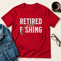 Retired And Fishing T Shirt Gift For Adults