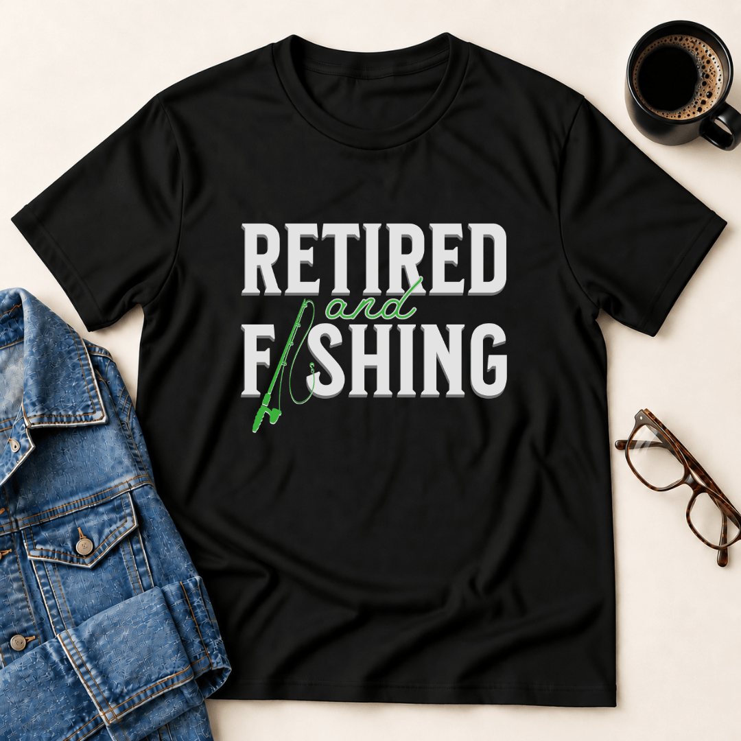 Retired And Fishing T Shirt Gift For Adults