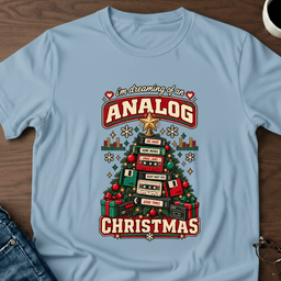 Im Dreaming Of An Analog Christmas T Shirt Gift For Adults