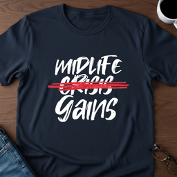 Midlife Gains T Shirt Gift For Adults
