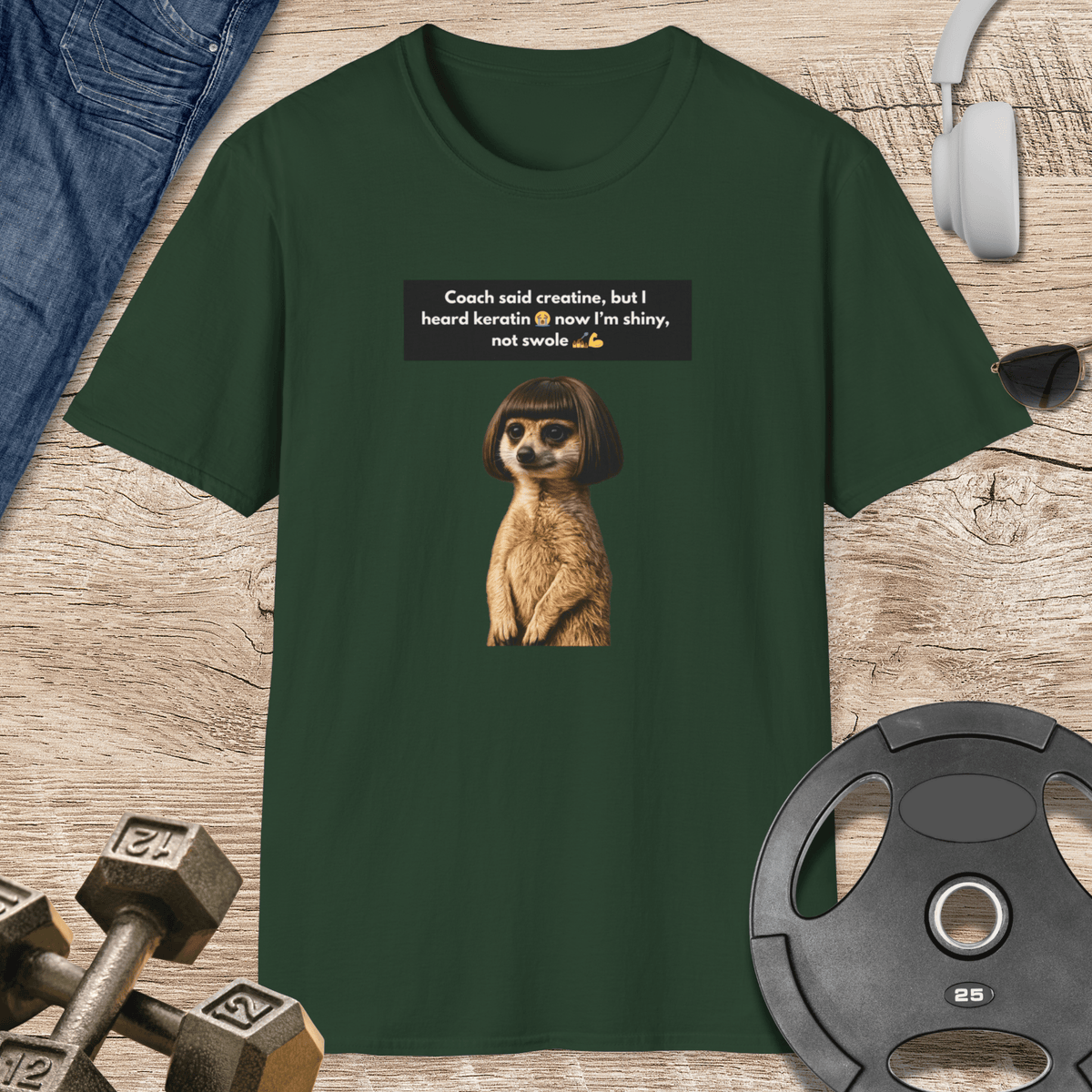 Meerkat Bob Wig T Shirt Gift For Fitness Lover