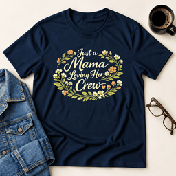 Just A Mama Loving Her Crew T Shirt Gift For Mom