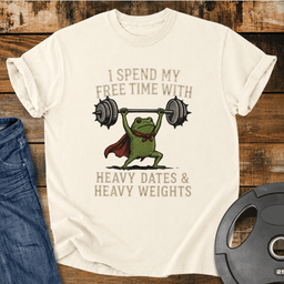 My Free Time With Heavy Dates Vintage Wash T Shirt Gift For Fitness Lover