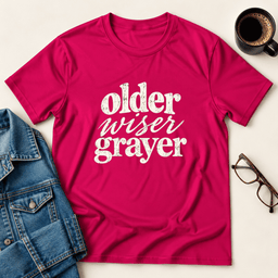 Older Wiser Grayer T Shirt Gift For Adults