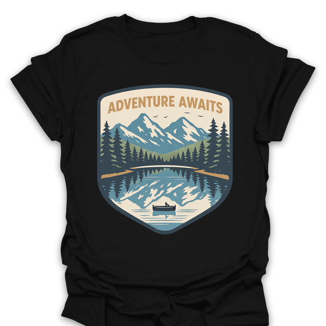 Adventure Awaits Mountain Lake T Shirt Gift For Hiker