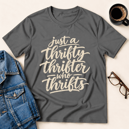 Just A Thrifty Thrifter Who Thrifts T Shirt Gift For Adults