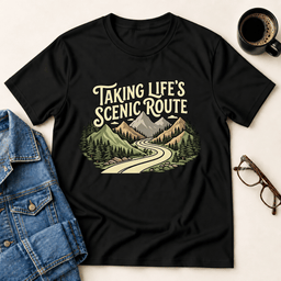 Taking Lifes Scenic Route T Shirt Gift For Adults