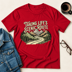 Taking Lifes Scenic Route T Shirt Gift For Adults