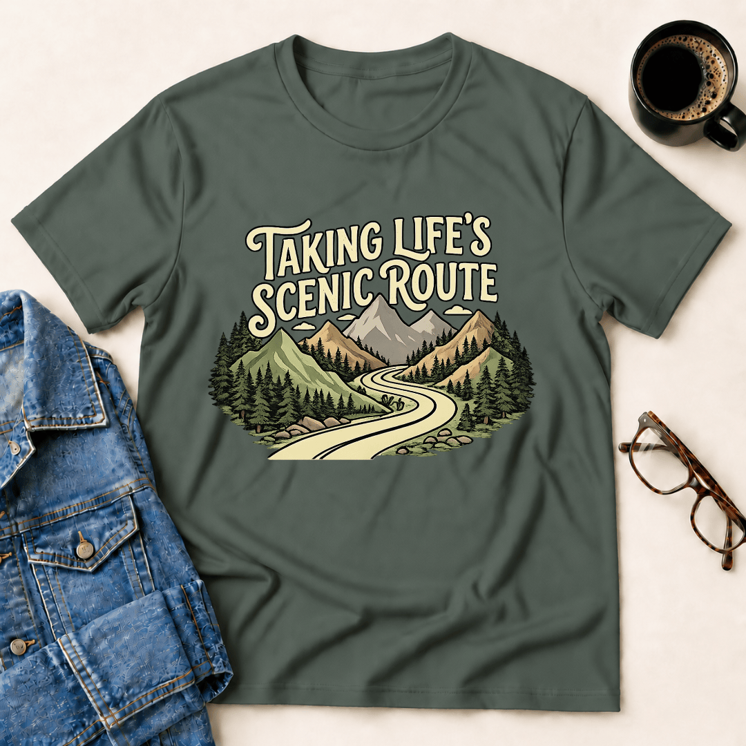 Taking Lifes Scenic Route T Shirt Gift For Adults