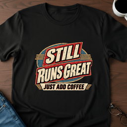 Runs Great Just Add Coffee T Shirt Gift For Adults
