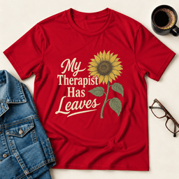 My Therapist Has Leaves T Shirt Gift For Adults