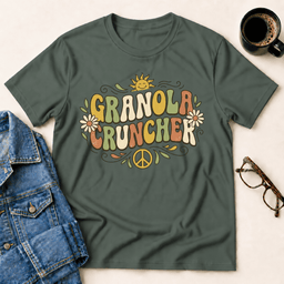 Granola Cruncher T Shirt Gift For Adults