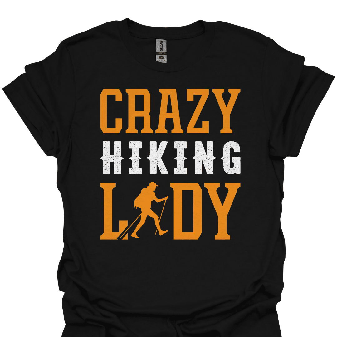 Crazy Hiking Lady T Shirt Gift For Hiker