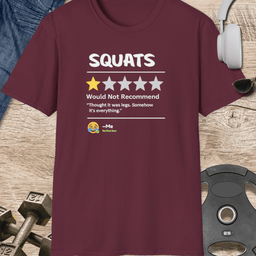 Squats Review T Shirt Gift For Fitness Lover