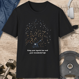 Squats Low Standards High T Shirt Gift For Fitness Lover