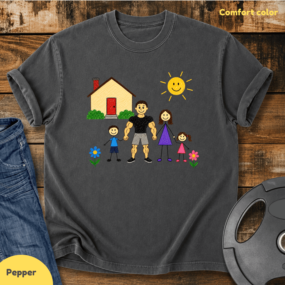 Strong Dad Family Vintage Wash T Shirt Gift For Dad