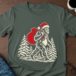 Santa Squatch T Shirt Gift For Adults