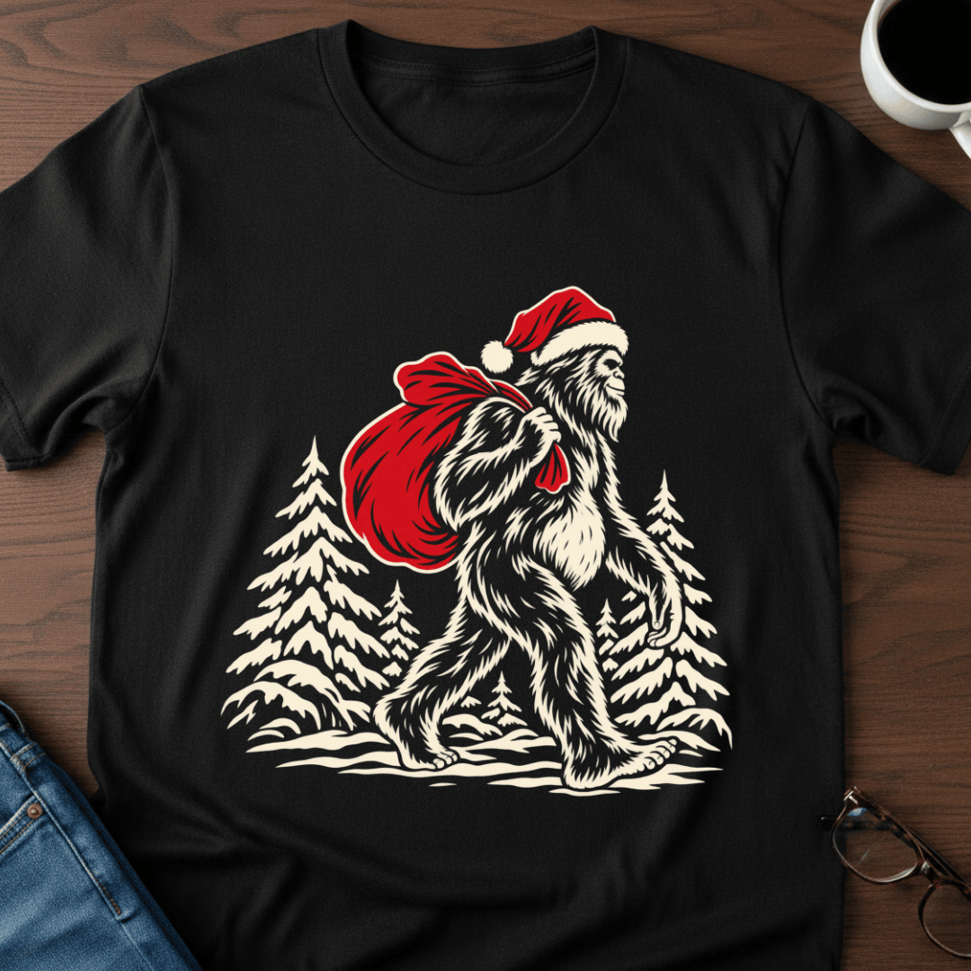Santa Squatch T Shirt Gift For Adults