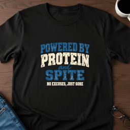 Powered By Protein And Spite T Shirt Gift For Adults