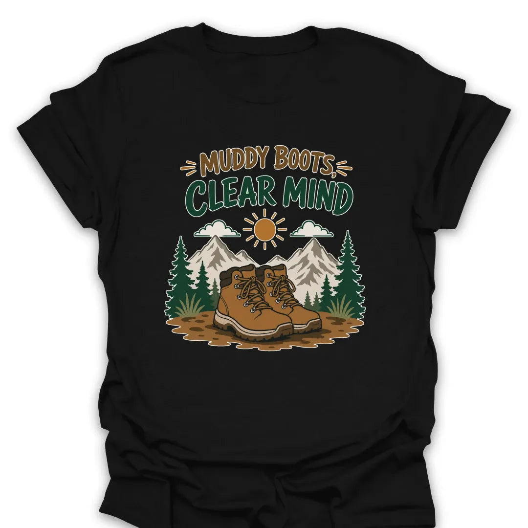 Muddy Boots Clear Mind T Shirt Gift For Hiker