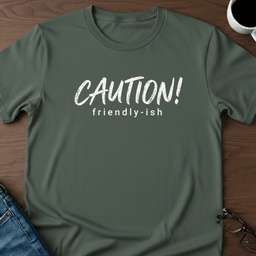 Caution Friendly Ish T Shirt Gift For Adults