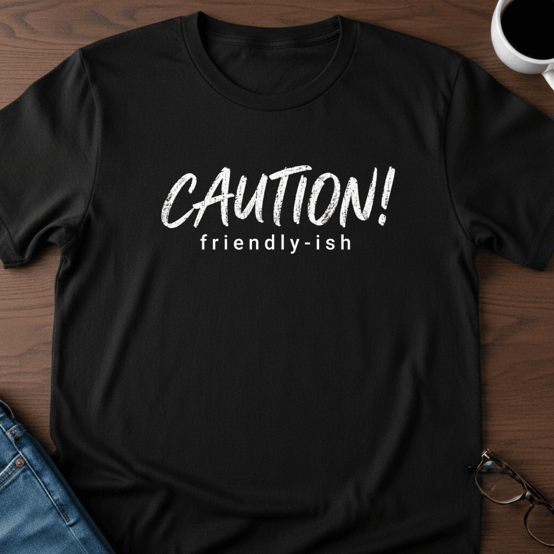 Caution Friendly Ish T Shirt Gift For Adults