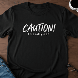 Caution Friendly Ish T Shirt Gift For Adults