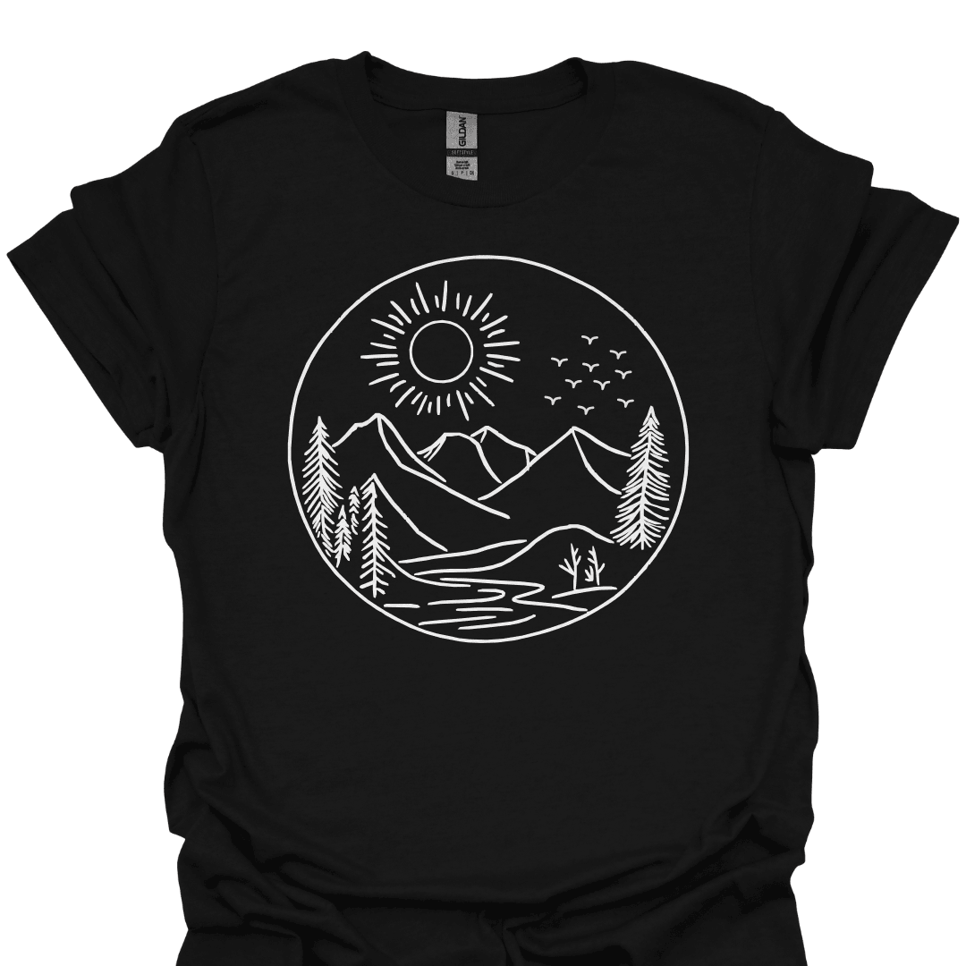 Mountain Sun And Pines T Shirt Gift For Hiker