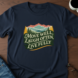 Move Well Laugh Often Live Fully T Shirt Gift For Adults