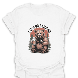 Lets Go Camping Bear T Shirt Gift For Hiker